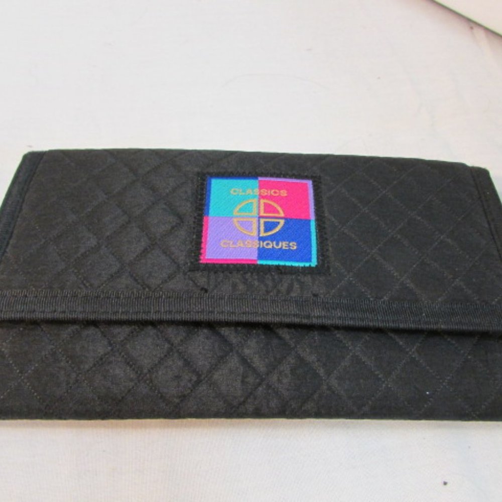 Classics Black Quilted Canvas Organizer Wallet